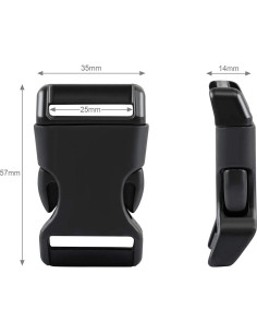 Hebillas de Liberación Rápida Plásticas Negras JMAF 1" - 25 Pzas 2