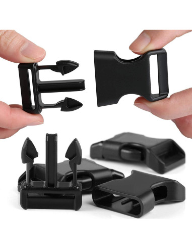 Hebillas de Liberación Rápida Plásticas Negras JMAF 1" - 25 Pzas