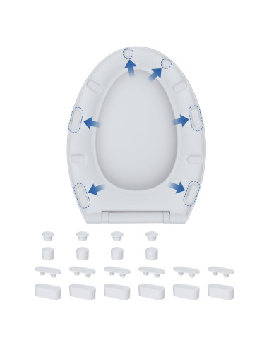 Topes para Asiento de Inodoro Hibbent - 10 Piezas, Blanco