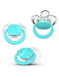 Chupete Ortodóntico Smilo Baby 0-3 Meses - Paquete de 3 Silicona Aqua