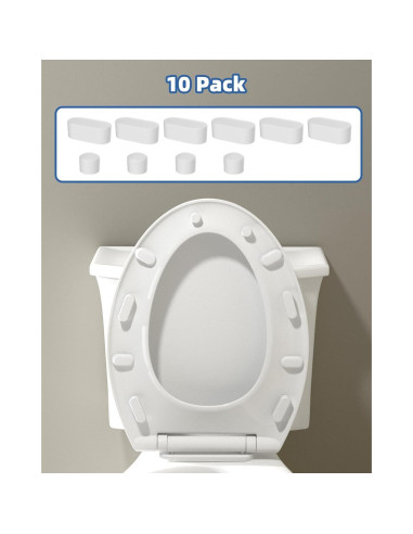 Topes para Asiento de Inodoro Hibbent - 10 Piezas, Blanco