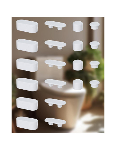 Topes para Asiento de Inodoro Hibbent - 10 Piezas, Blanco