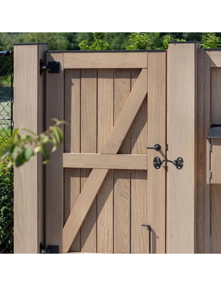 4 Ganchos y Ojos de Acero Inoxidable 75mm Negro - Bociloy