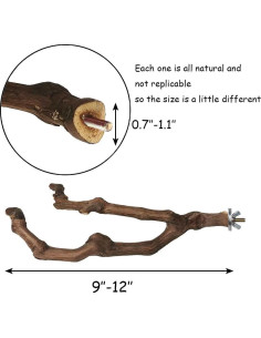 Percha Natural para Loro Kathson 22.86 cm Soporte Masticable 2