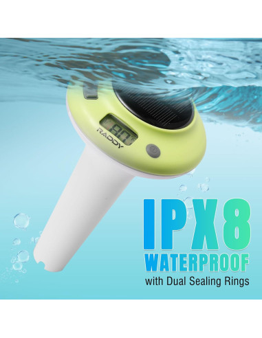 Termómetro de piscina solar Raddy PT-5 LCD impermeable