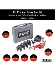 Mini Herramienta de Prensa RIDGID RP 115 con Batería 12V 2
