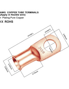 Conectores de Batería iGreely 10 Pcs 2 AWG 9.53 mm Cobre 2