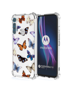 Funda TPU Moto One Fusion Plus - Flores y Mariposas Coloridas