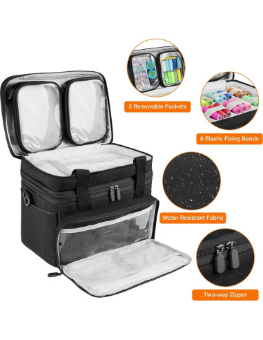 Organizador de Costura Doble Capa M-Sewing Negro 34.2x21.7cm