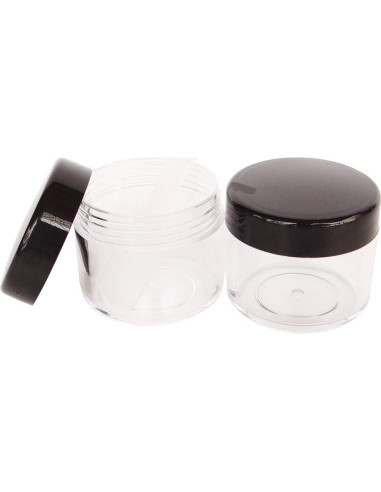 20 Tarros de Muestra Cosméticos 20ml Wopanxye con Tapas Negras