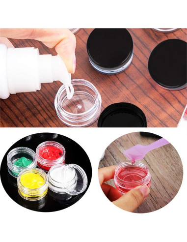 20 Tarros de Muestra Cosméticos 20ml Wopanxye con Tapas Negras