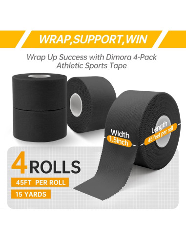 Cinta Atlética Dimora Negra 4 Rollos 3.81 cm x 13.72 m