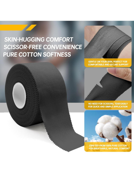 Cinta Atlética Dimora Negra 4 Rollos 3.81 cm x 13.72 m