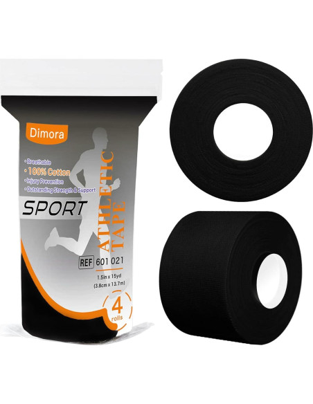 Cinta Atlética Dimora Negra 4 Rollos 3.81 cm x 13.72 m