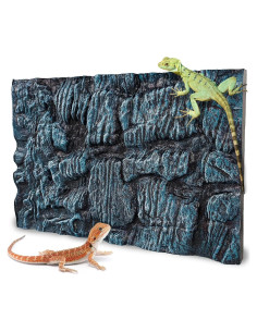 Fondo de Terrario 3D Sysmashing 45x30 cm Roca Simulada Azul