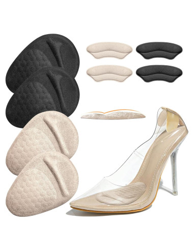 Almohadillas Metatarsales Mickee para Tacones Altos - Beige y Negro