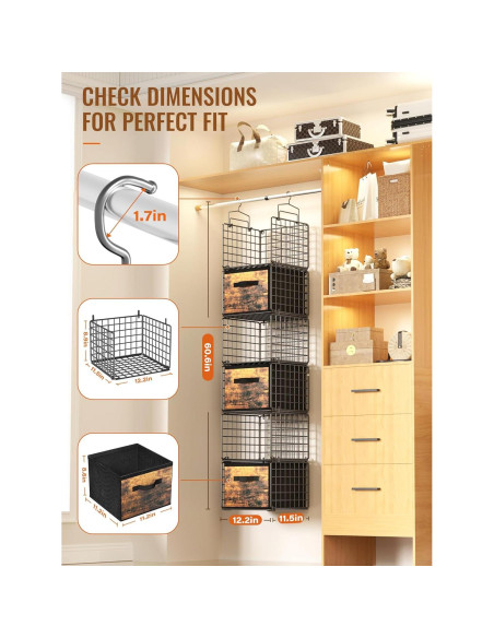 Organizador Colgante Orapoke Negro 6 Niveles con Cajones