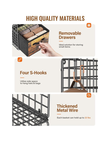 Organizador Colgante Orapoke Negro 6 Niveles con Cajones