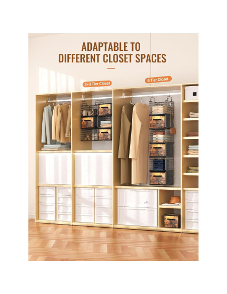 Organizador Colgante Orapoke Negro 6 Niveles con Cajones