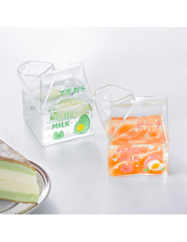 Taza de Leche de Vidrio Dodococa Aguacate 12 Oz Jarra Crema