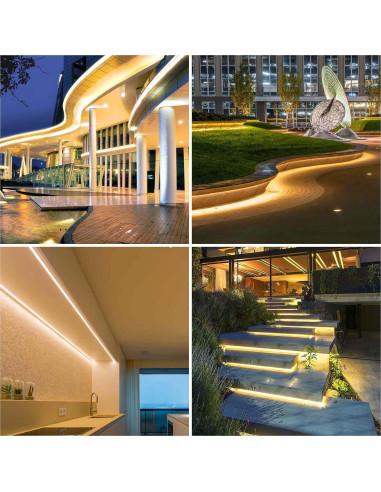 Tira LED COB IP67 5m Blanco Cálido 3000K LLTOP - Alta Eficiencia