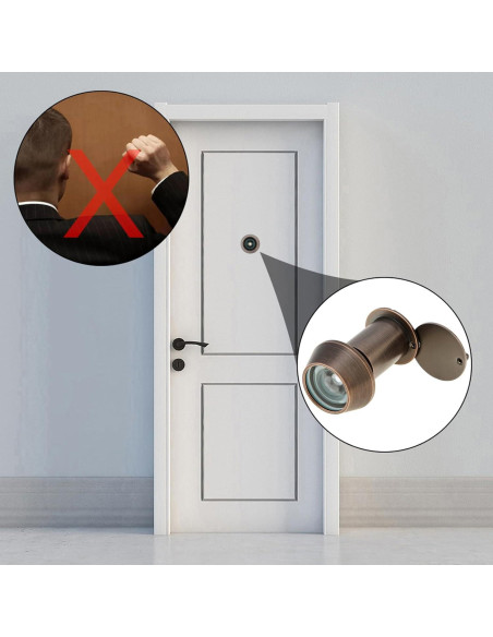 Mirilla de Puerta Latón Sólido 220 Grados Bronce Aceitado