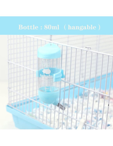 Botella de Agua para Hámster CHUQIANTONG 80ml Cerámica Azul