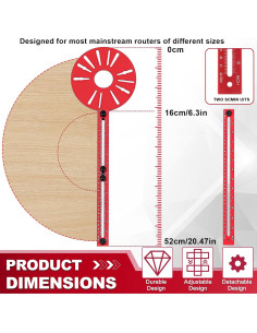 Plantilla de Corte Circular Ajustable Aluminio 4 en 1 MorningRo 2