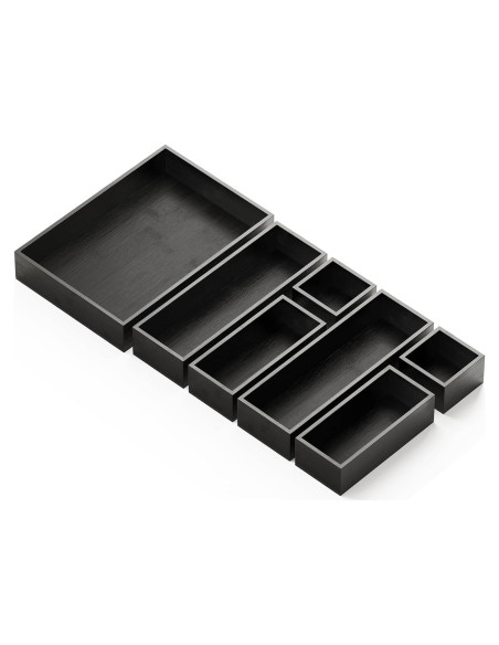 Conjunto 7 Cajas Organizadoras de Bambú SpaceAid - Negro
