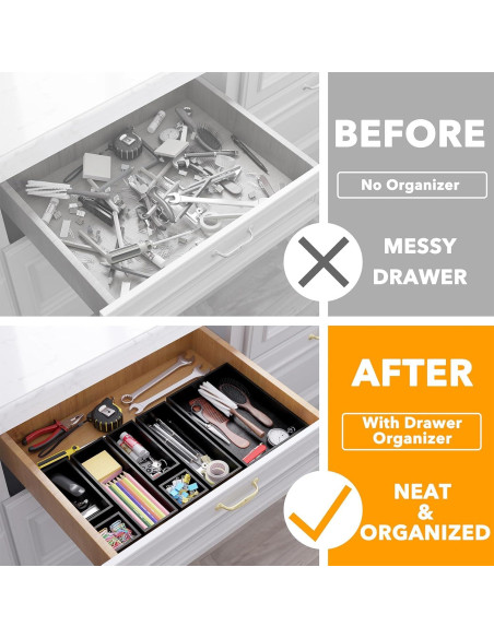 Conjunto 7 Cajas Organizadoras de Bambú SpaceAid - Negro