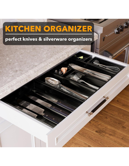 Conjunto 7 Cajas Organizadoras de Bambú SpaceAid - Negro