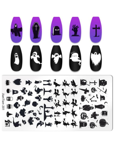 Kit de Estampado de Uñas Halloween JERCLITY 6 Piezas