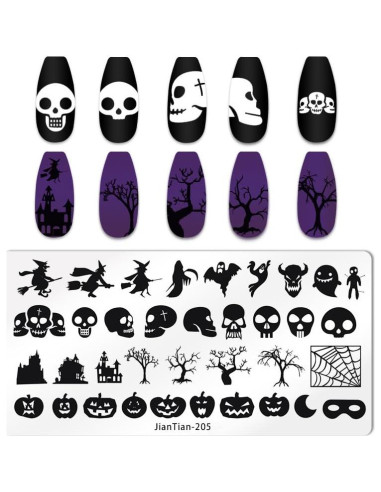 Kit de Estampado de Uñas Halloween JERCLITY 6 Piezas