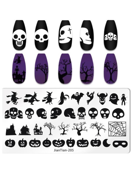 Kit de Estampado de Uñas Halloween JERCLITY 6 Piezas