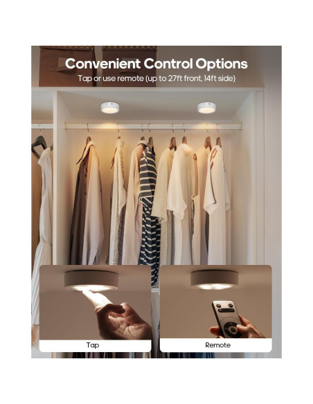 Luces Puck LED Recargables GOODEA.fun con Control Remoto 2 Pcs