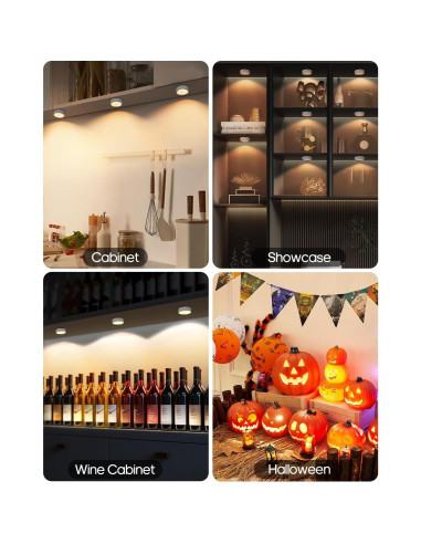 Luces Puck LED Recargables GOODEA.fun con Control Remoto 2 Pcs