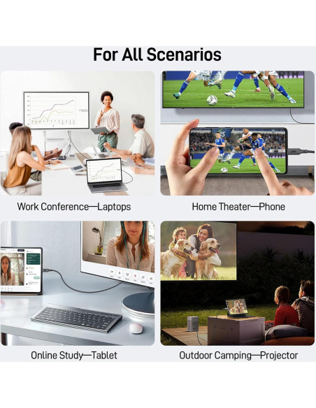 Cable USB C a DisplayPort 1m 4K@60Hz Thunderbolt 3/4/5