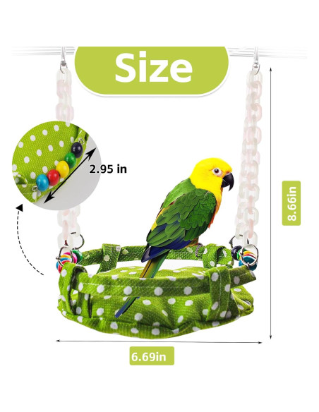 Hamaca Colgante para Aves MUYG 20.5x17 cm con Juguete