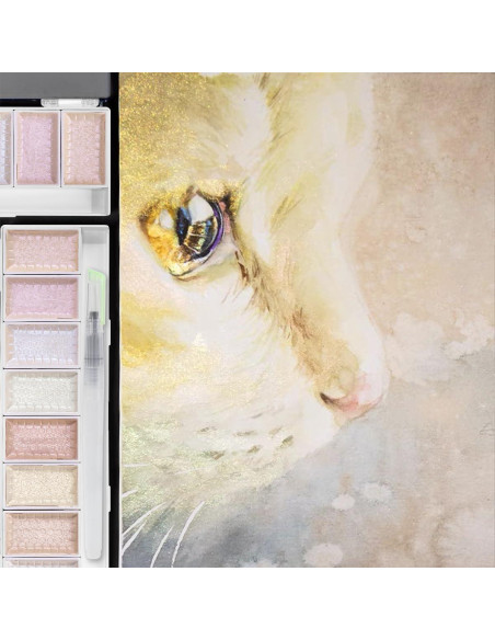 Set de Acuarelas Metálicas LIGHTWISH 8 Colores Aurora con Pincel