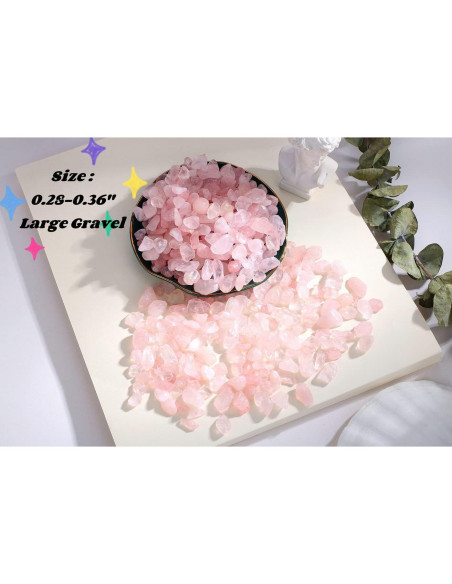 Grava de Cuarzo Rosa Pulido 0.25kg - Piedras Curativas Decorativas