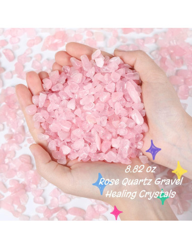 Grava de Cuarzo Rosa Pulido 0.25kg - Piedras Curativas Decorativas