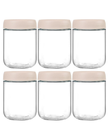 Frascos de vidrio NETANY 473ml con tapa hermética - Paquete de 6
