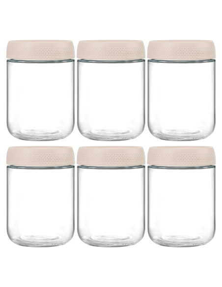 Frascos de vidrio NETANY 473ml con tapa hermética - Paquete de 6