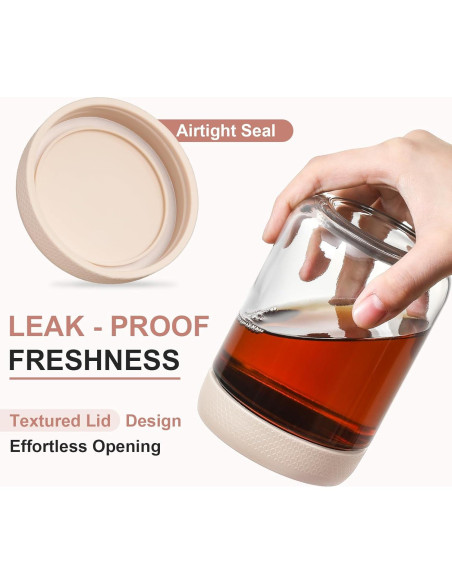 Frascos de vidrio NETANY 473ml con tapa hermética - Paquete de 6