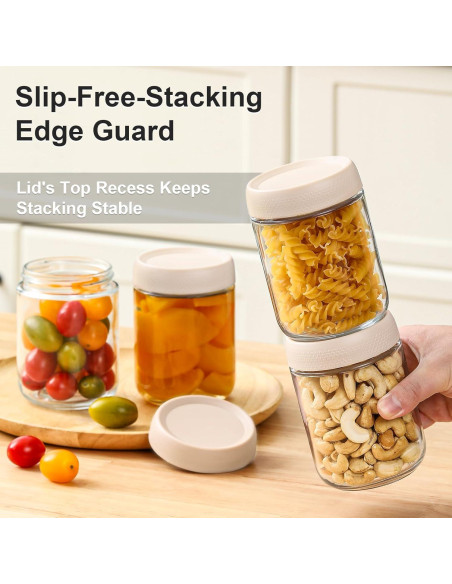 Frascos de vidrio NETANY 473ml con tapa hermética - Paquete de 6