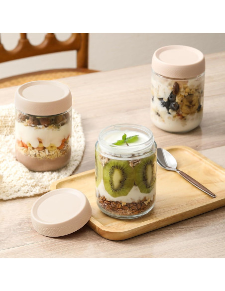 Frascos de vidrio NETANY 473ml con tapa hermética - Paquete de 6