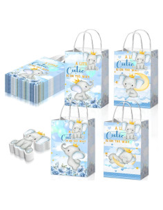32pcs Bolsas de Regalo Baby Shower Elefante QZCYU 21x15x8cm