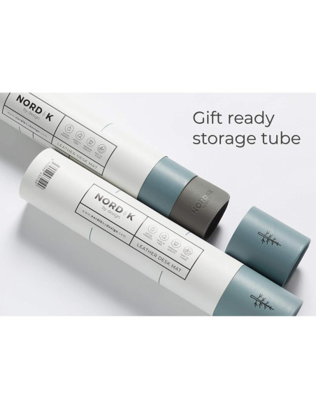 Alfombrilla de Escritorio Cuero Vegano Nordik 89x43cm Gris