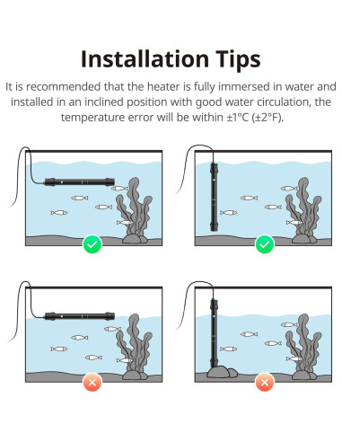 Calentador de Acuario NICREW 50W con Controlador Ajustable