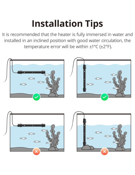 Calentador de Acuario NICREW 50W con Controlador Ajustable